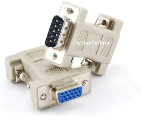 CablesOnline DB9 Male to HD15 VGA Female Adapter | Connects Video Out to VGA Monitor thumbnail 1