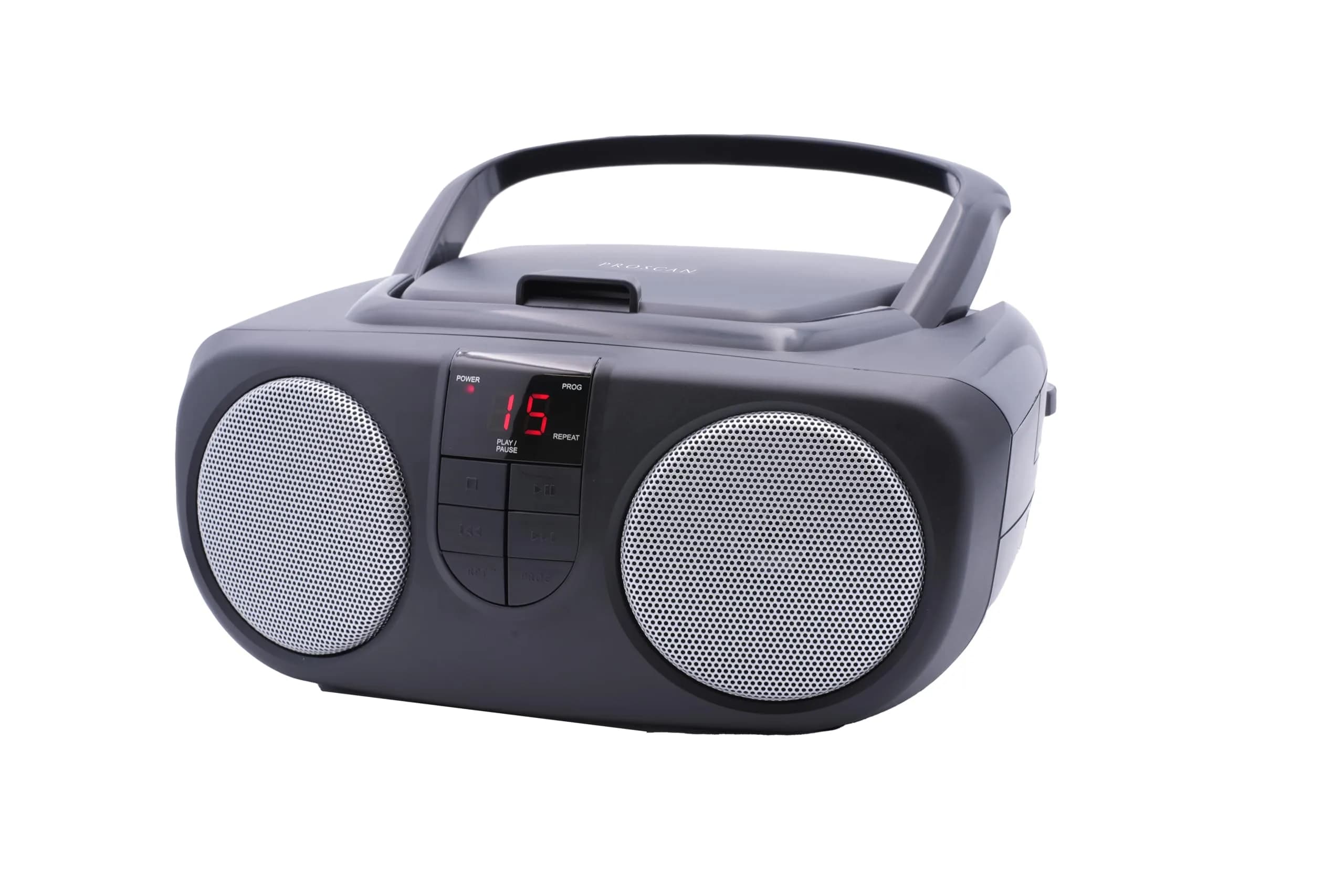 PROSCAN ELITE Retro Boombox Portable AM/FM Radio with CD Player & AUX Input (Black) | 1.38 kg (3.05 lb) — BLACK