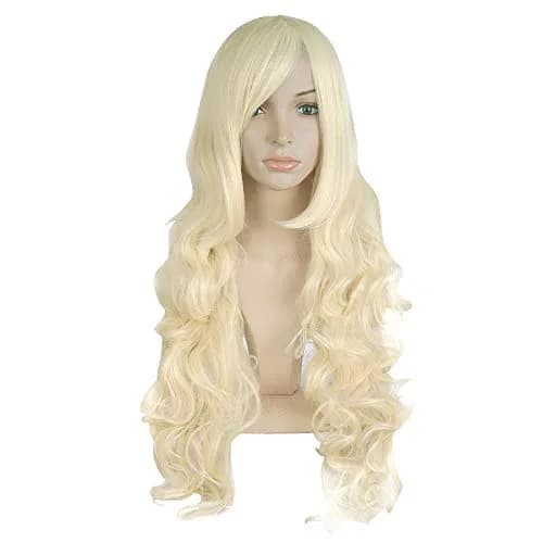 MapofBeauty 32 Inch Spiral Curly Cosplay Wig, Light Blonde | Heat Resistant Synthetic Hair - main product image