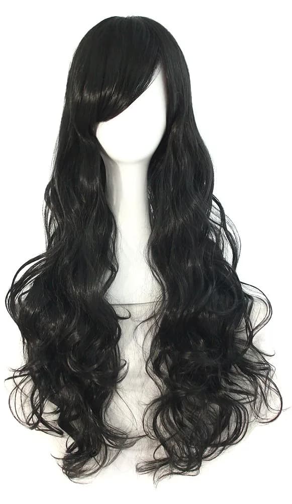 MapofBeauty 32" (80 cm) Long Spiral Curly Costume Wig | Black — Black