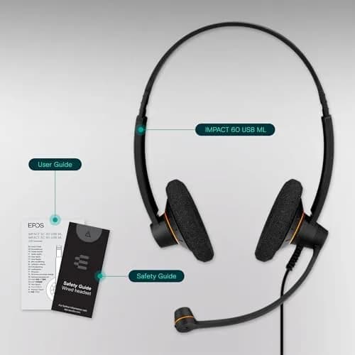 EPOS Sennheiser SC 60 USB ML Double-Sided Business Headset | HD Sound, Noise-Cancelling Mic, 2-Pack thumbnail 5