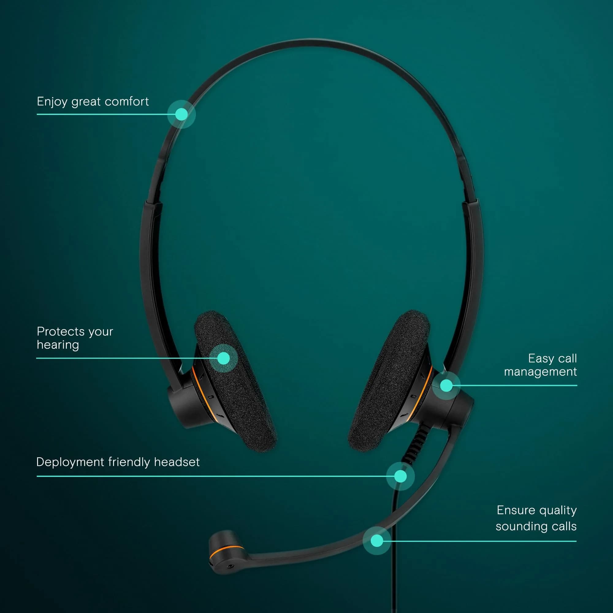 EPOS Sennheiser SC 60 USB ML Double-Sided Business Headset | HD Sound, Noise-Cancelling Mic, 2-Pack - view 2