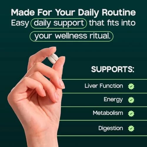 LIVERITE Liver Aid - Liver Support Supplement - 60 Tablets | Supports Liver Function & Energy thumbnail 3