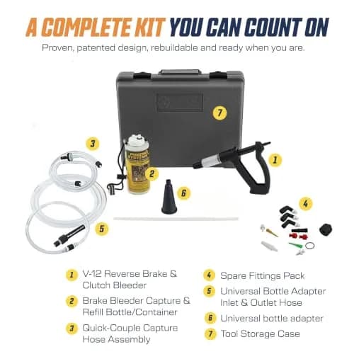 Phoenix Systems V-12 Medium Duty Brake & Clutch Bleeder Kit | Reverse Bleeding Technology for Fast Brake Service thumbnail 3