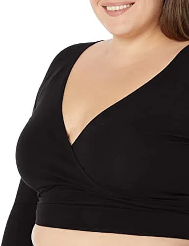 Capezio Self Tie Wrap Top Novelty T Shirt Black Small US | Fitted, V-Neck, 3/4 Sleeve thumbnail 3