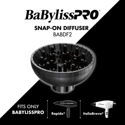 BaBylissPRO BABDF2 Snap-On Diffuser Attachment for Rapido & Brava Hair Dryers | Black thumbnail 4