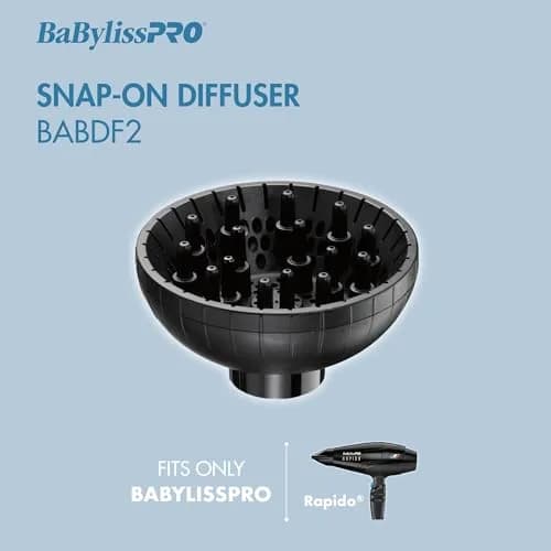 BaBylissPRO BABDF2 Snap-On Diffuser Attachment for Rapido & Brava Hair Dryers | Black thumbnail 3