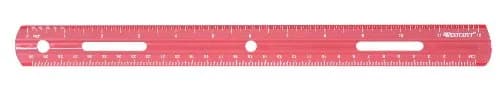 Westcott Plastic Ruler 12 Inches (30cm) Red | Clear Metric & Inch Markings thumbnail 1
