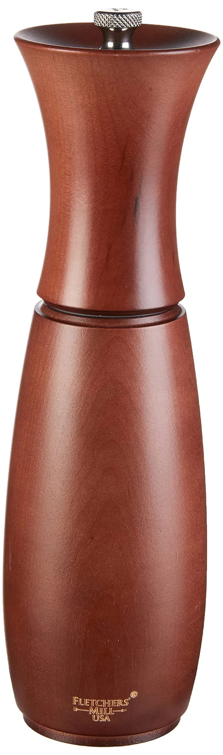 Fletchers' Mill Border Grill Pepper Mill, Walnut Stain - 8 Inch, Adjustable Coarseness Fine to Coarse | Made in USA — Walnut Stain
