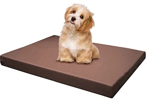 Dogbed4less Memory Foam Dog Bed 29x18x3 Brown | Support & Waterproof Comfort thumbnail 1
