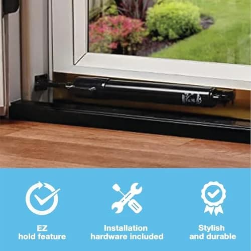 Wright Products V2012BL Heavy Duty Tap-N-Go Pneumatic Door Closer, Black | 38.1 cm (15 inches) Length thumbnail 2