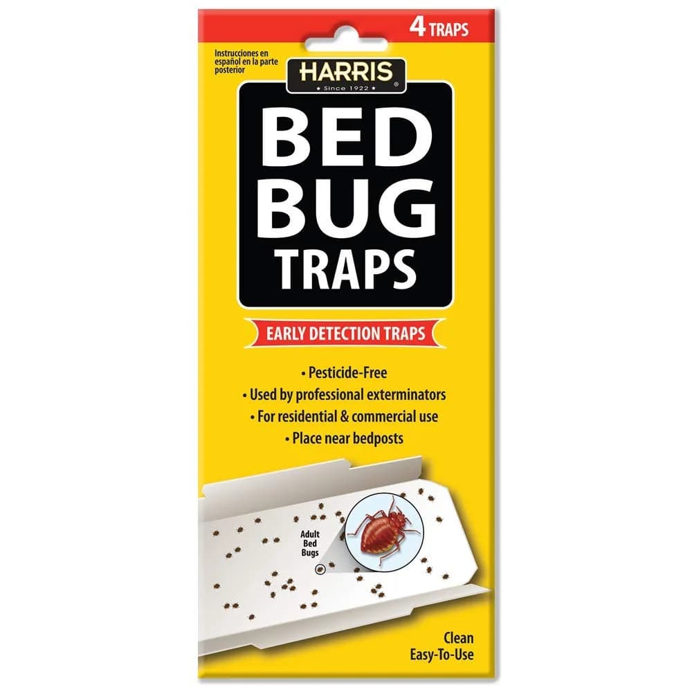 HARRIS Bed Bug Traps for Early Detection & Monitoring, 4 Pack | Natural, Discreet, Versatile - main product image