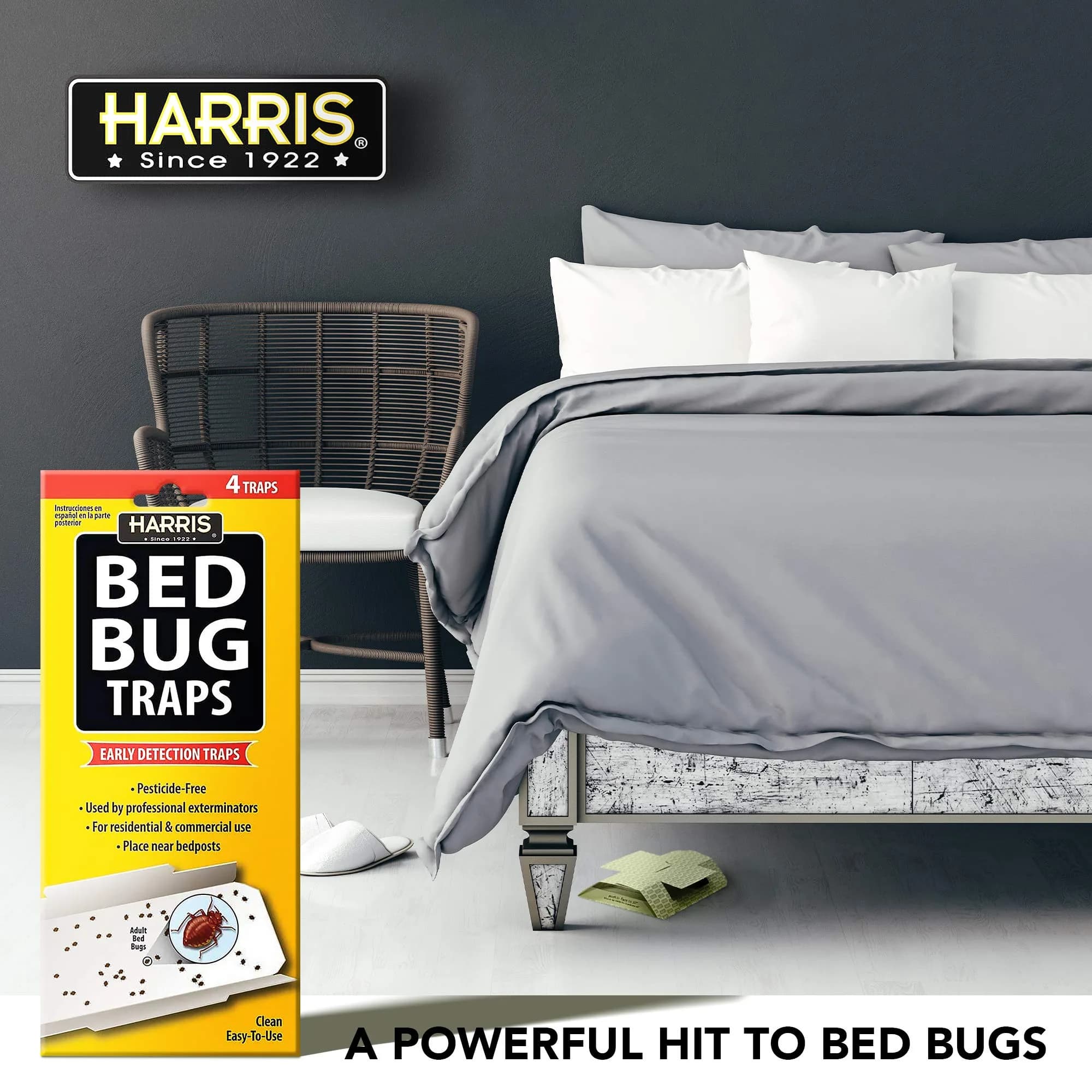 HARRIS Bed Bug Traps for Early Detection & Monitoring, 4 Pack | Natural, Discreet, Versatile - view 7