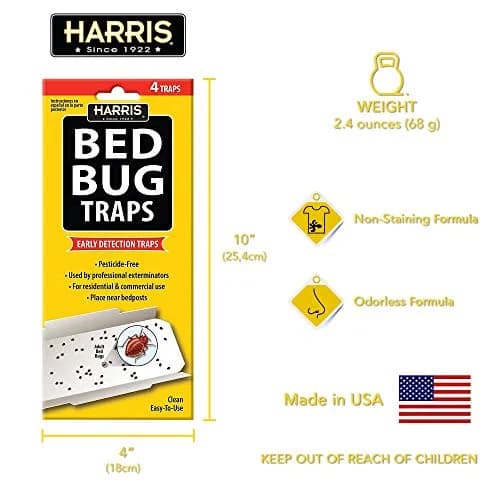 HARRIS Bed Bug Traps for Early Detection & Monitoring, 4 Pack | Natural, Discreet, Versatile thumbnail 8