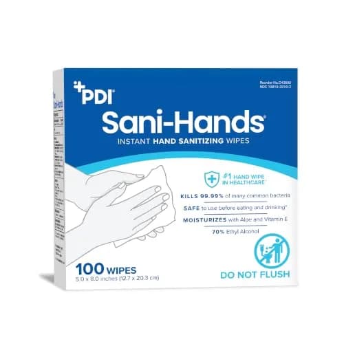 PDI Sani-Hands Hand Sanitizer Wipes 100 Packets | Kills 99.99% Germs, Moisturizes Hands thumbnail 4