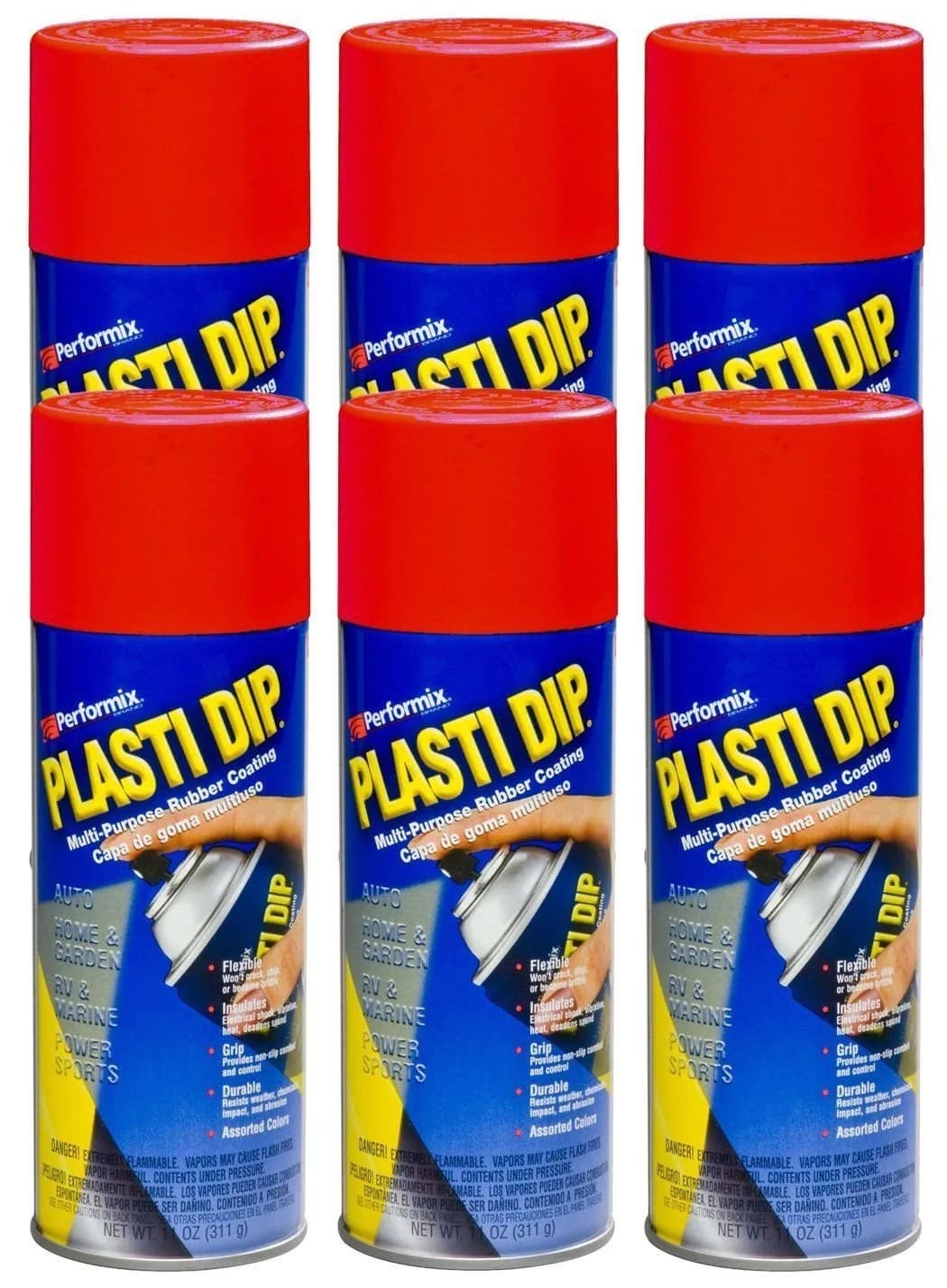 Plasti Dip Spray Red 11oz (66 fl oz / 1.95 L) | Peelable Rubber Coating for DIY Projects - main product image