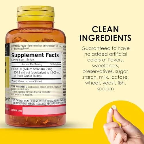 MASON NATURAL Garlic Oil Softgels 300-Day Supply | Supports Heart & Circulatory Health thumbnail 5