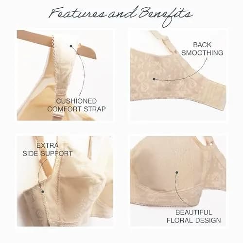 PLAYTEX Women's 18 Hour Original Comfort Strap Full Coverage Bra 44D | Support & Comfort with Playtex M-Frame (70-120c) thumbnail 4