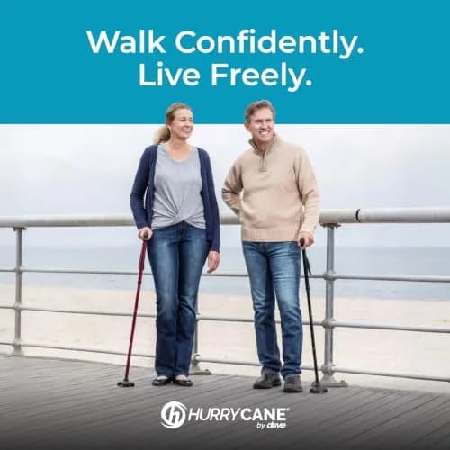 HurryCane Freedom Edition Foldable Walking Cane with T Handle, Black 30.5-37.5 inches | Patented SteadiGrip Base for Enhanced Stability thumbnail 9