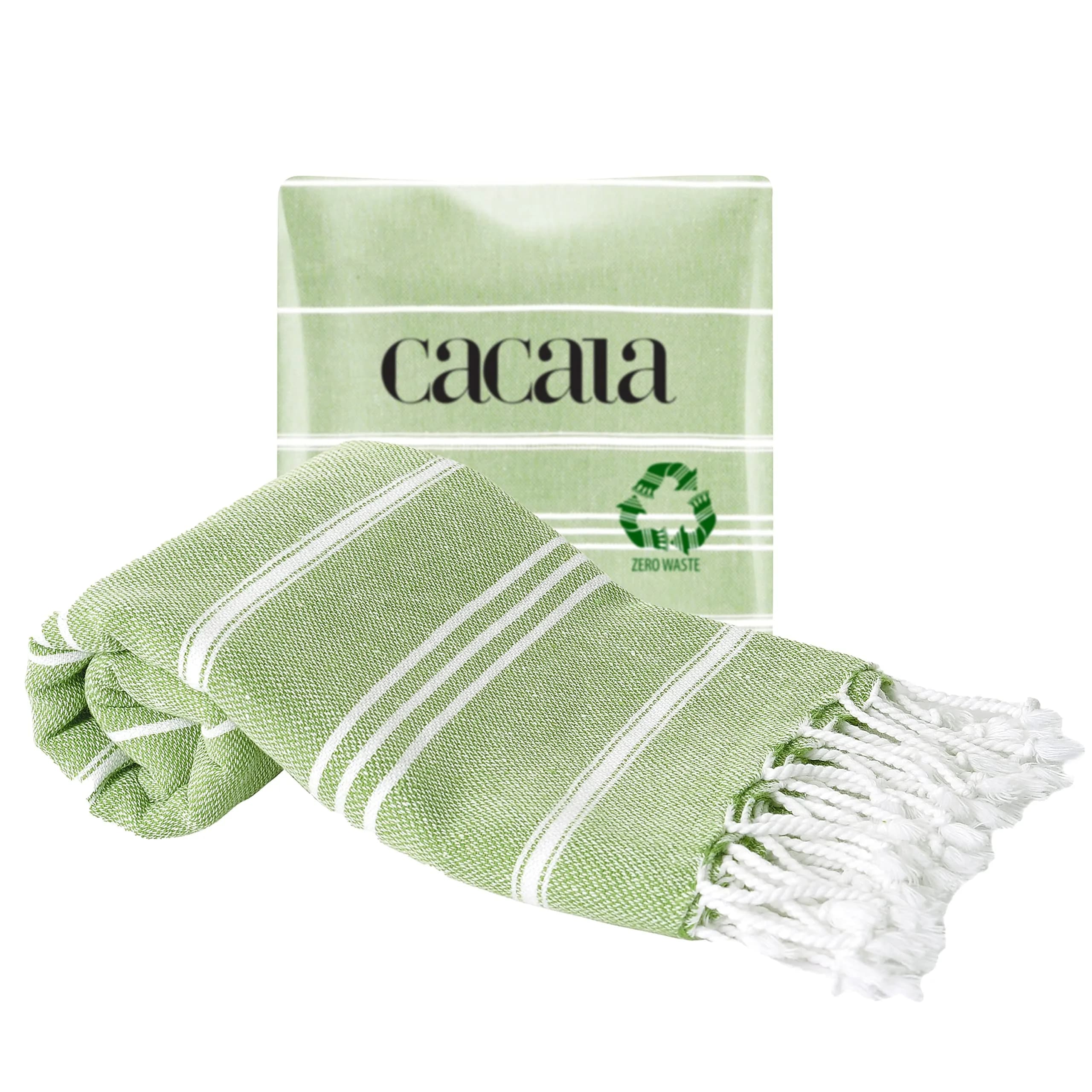 Cacala 100% Turkish Cotton Kitchen Tea Towels 23" x 36" | Highly Absorbent & Quick Drying