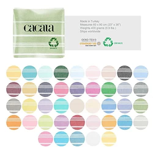 Cacala 100% Turkish Cotton Kitchen Tea Towels 23" x 36" | Highly Absorbent & Quick Drying thumbnail 7