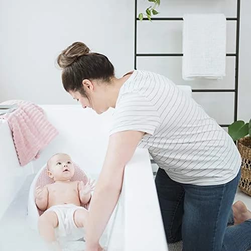 Angelcare Pink Baby Bath Support | Ergonomic Design for Newborns to 6 Months thumbnail 6