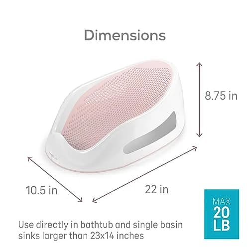 Angelcare Pink Baby Bath Support | Ergonomic Design for Newborns to 6 Months thumbnail 7