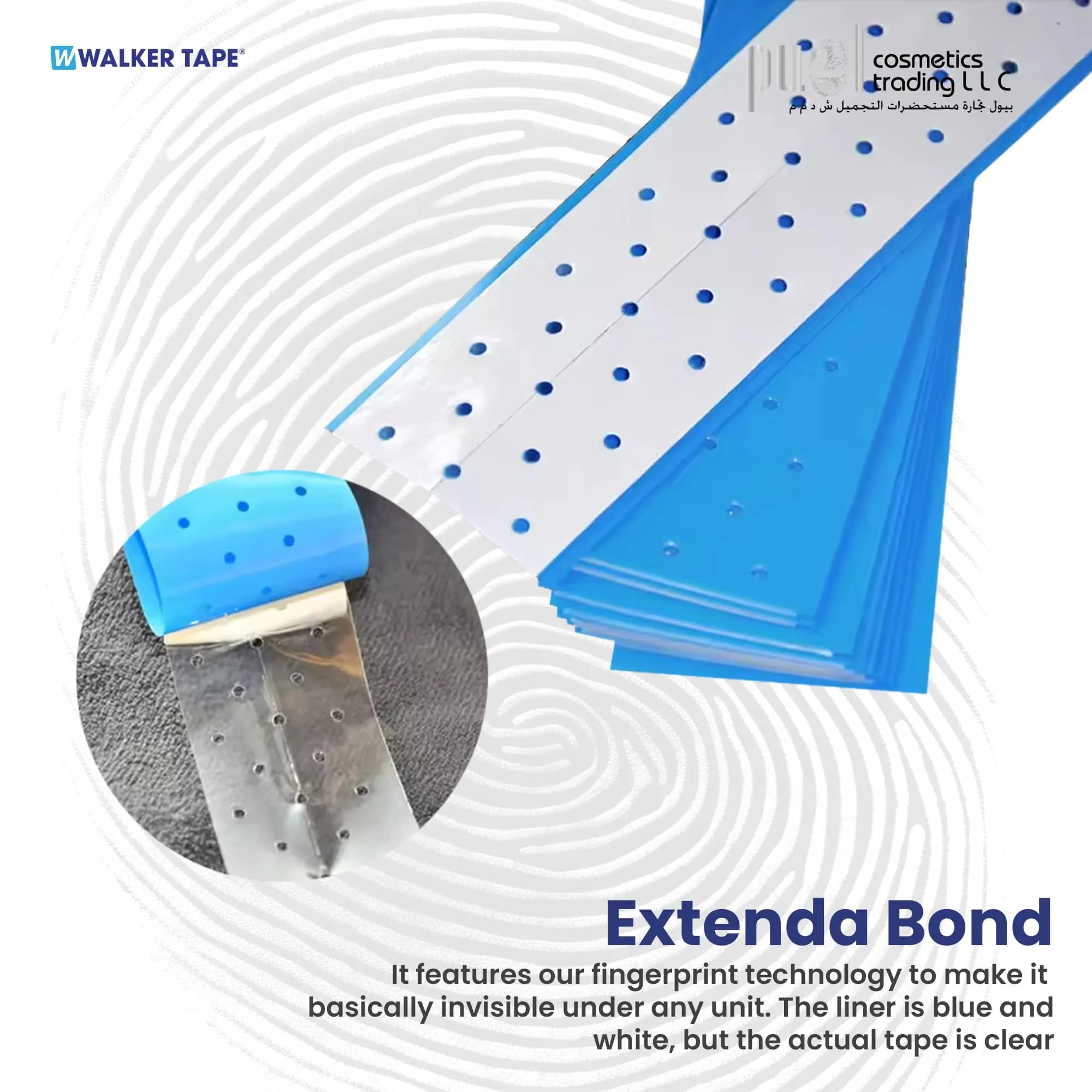 Walker Tape Extenda Bond PLUS Lace Tape 12 Inch Strip 10-Strip Pack | No-Shine Effect for Lace or Poly Skin Hair Systems - view 4