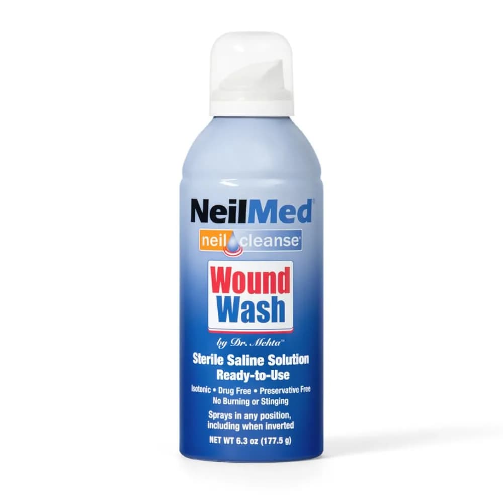 NeilMed Sterile Saline Wound Wash Spray 177ml (6.3 Fl Oz) | Cleans Minor Wounds & Abrasions - main product image