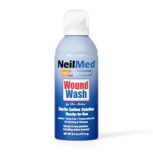 NeilMed Sterile Saline Wound Wash Spray 177ml (6.3 Fl Oz) | Cleans Minor Wounds & Abrasions thumbnail 1