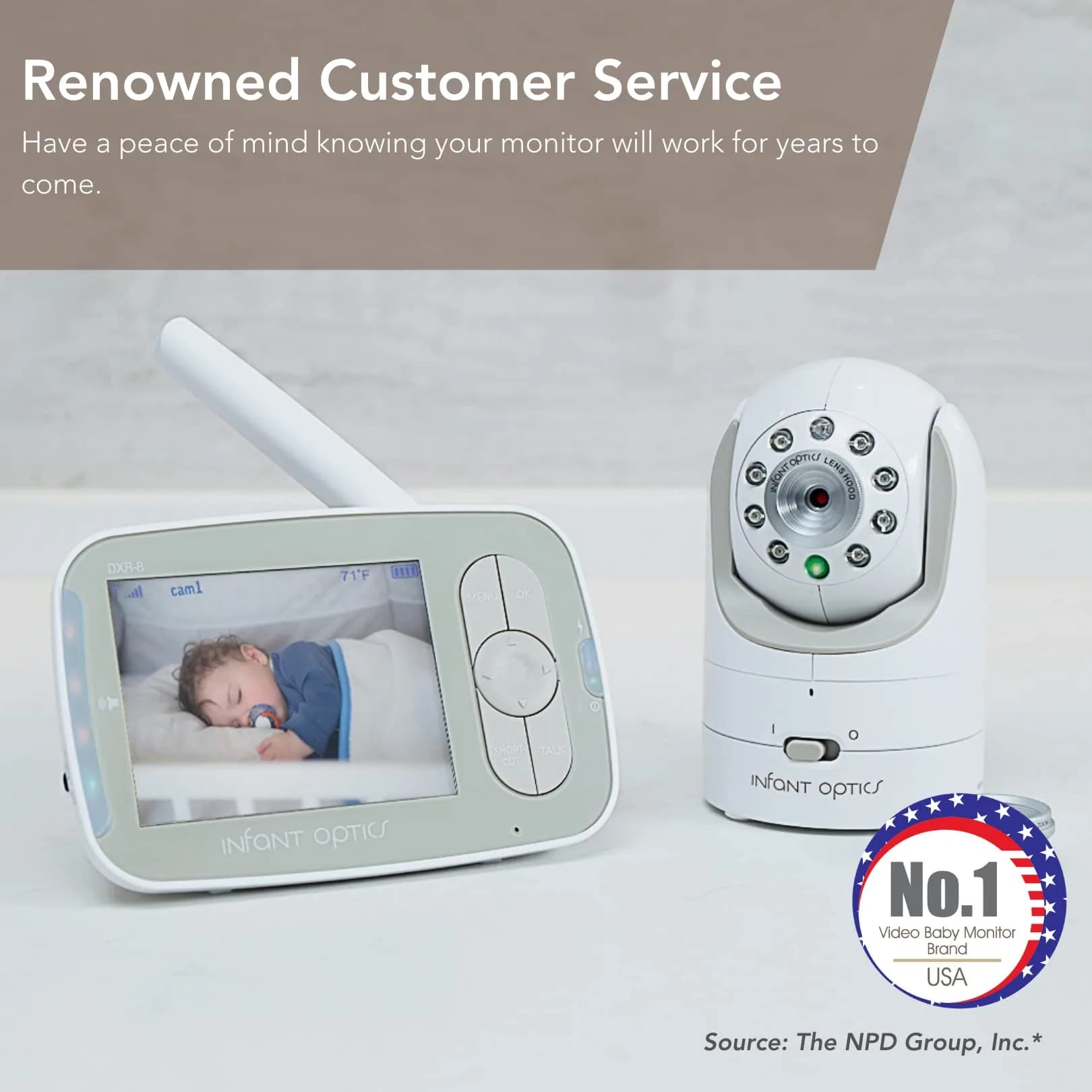 Infant Optics DXR-8 Video Baby Monitor with Interchangeable Lenses, Pan Tilt Zoom, Night Vision, and Two-Way Talk - view 2
