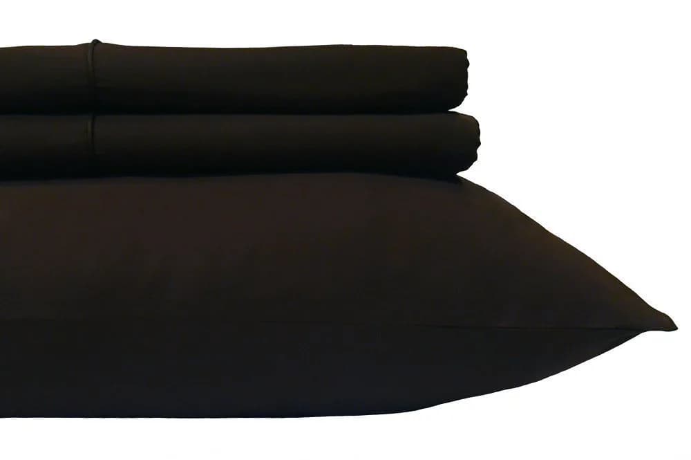 Royal Hotel King Pillowcases, 600 Thread Count Cotton Sateen, Black, 2-Pack | Breathable, Soft Hotel-Quality Bedding — Black