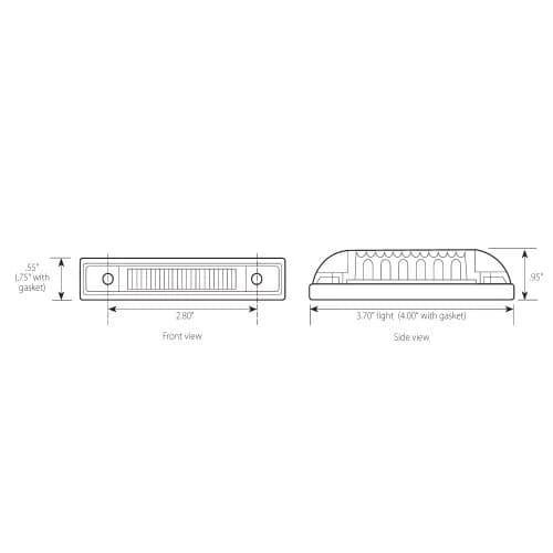 GG Grand General Thin Line Red/Red 6 LED Marker Light 4 in (10.16 cm) | DOT Compliant Street Legal Lighting thumbnail 3