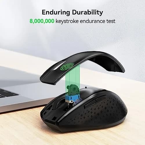 TECKNET 2.4G Wireless Mouse, 4800 DPI Ergonomic Computer Mouse, USB, Black | 6 Buttons, 30-Month Battery thumbnail 6