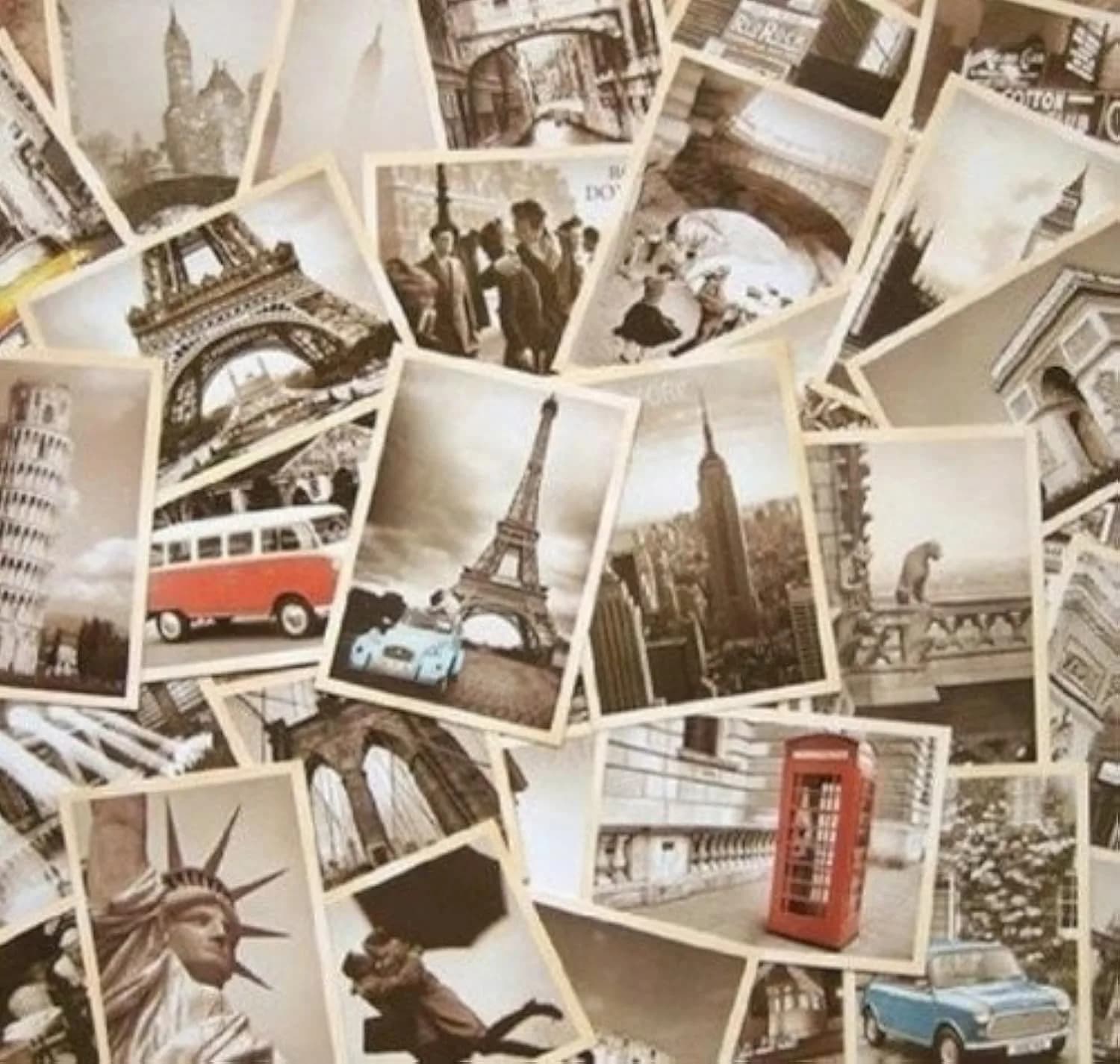 Dxhycc Vintage Travel Postcards Set | Retro Old Landmarks Collection, 32 pcs