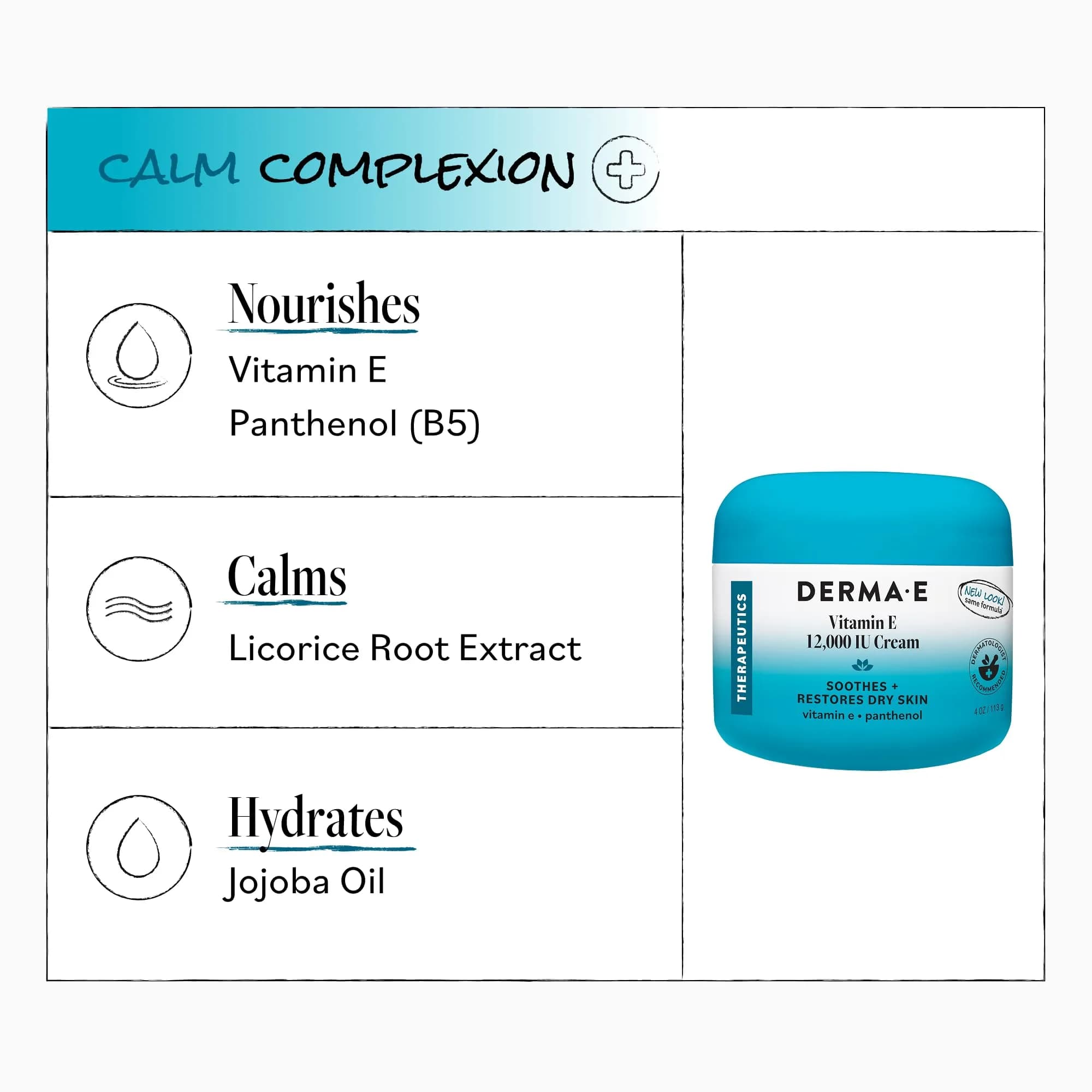Derma E Vitamin E 12,000 IU Cream 118ml (4 oz) | Deeply Moisturizing Face and Body Lotion - view 3