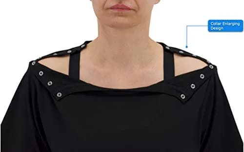 RENOVA MEDICAL WEAR Post Shoulder Surgery Shirt - Unisex Grey, Crew Neck, Short Sleeve, Polyester, Relaxed Fit thumbnail 6