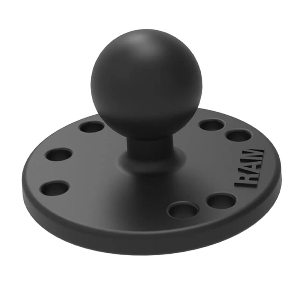 RAM MOUNTS Round Plate Ball Base with 1" Ball & AMPS Pattern | Marine-Grade Aluminum Mount for GPS Devices — Marine-grade Aluminum