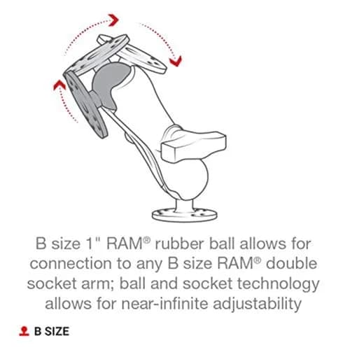 RAM MOUNTS Round Plate Ball Base with 1" Ball & AMPS Pattern | Marine-Grade Aluminum Mount for GPS Devices thumbnail 5