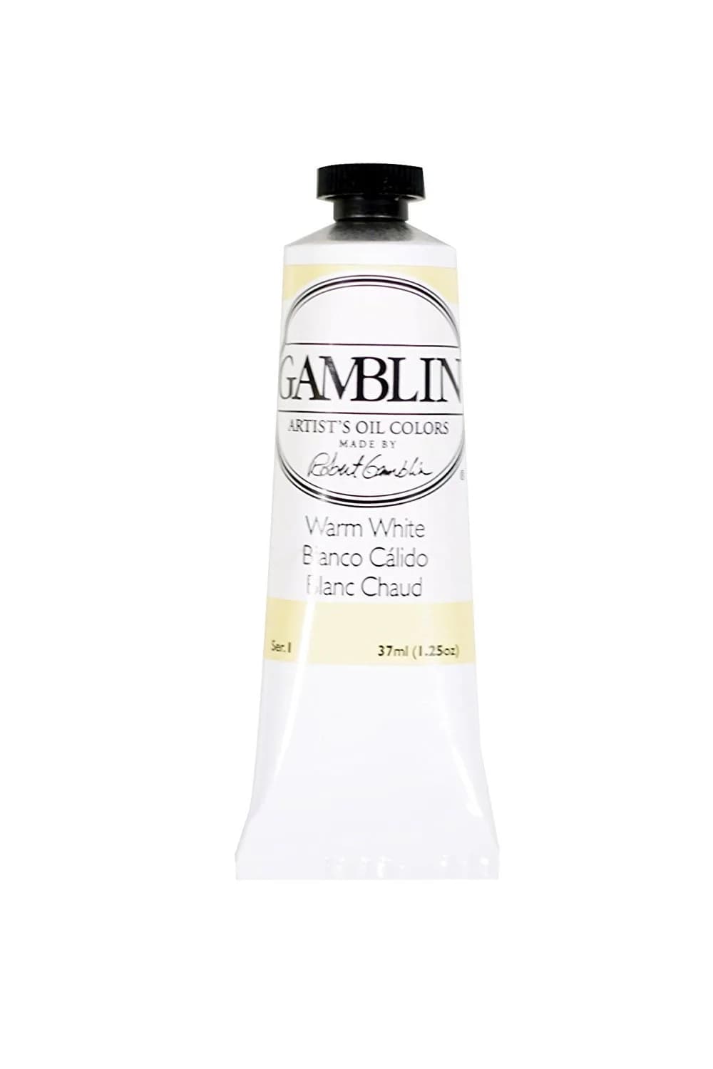 Gamblin Artist Oil 37Ml Warm White | Satin Finish, Full Coverage, Liquid Oil Paint — White