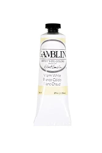 Gamblin Artist Oil 37Ml Warm White | Satin Finish, Full Coverage, Liquid Oil Paint thumbnail 1
