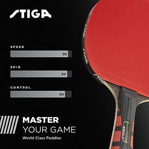 STIGA Evolution Performance Ping Pong Paddle - 6-ply Light Blade - 2mm Tournament-Approved Premium Sponge - Flared Handle for Next-Gen Grip & Control - Performance Table Tennis Racket thumbnail 5