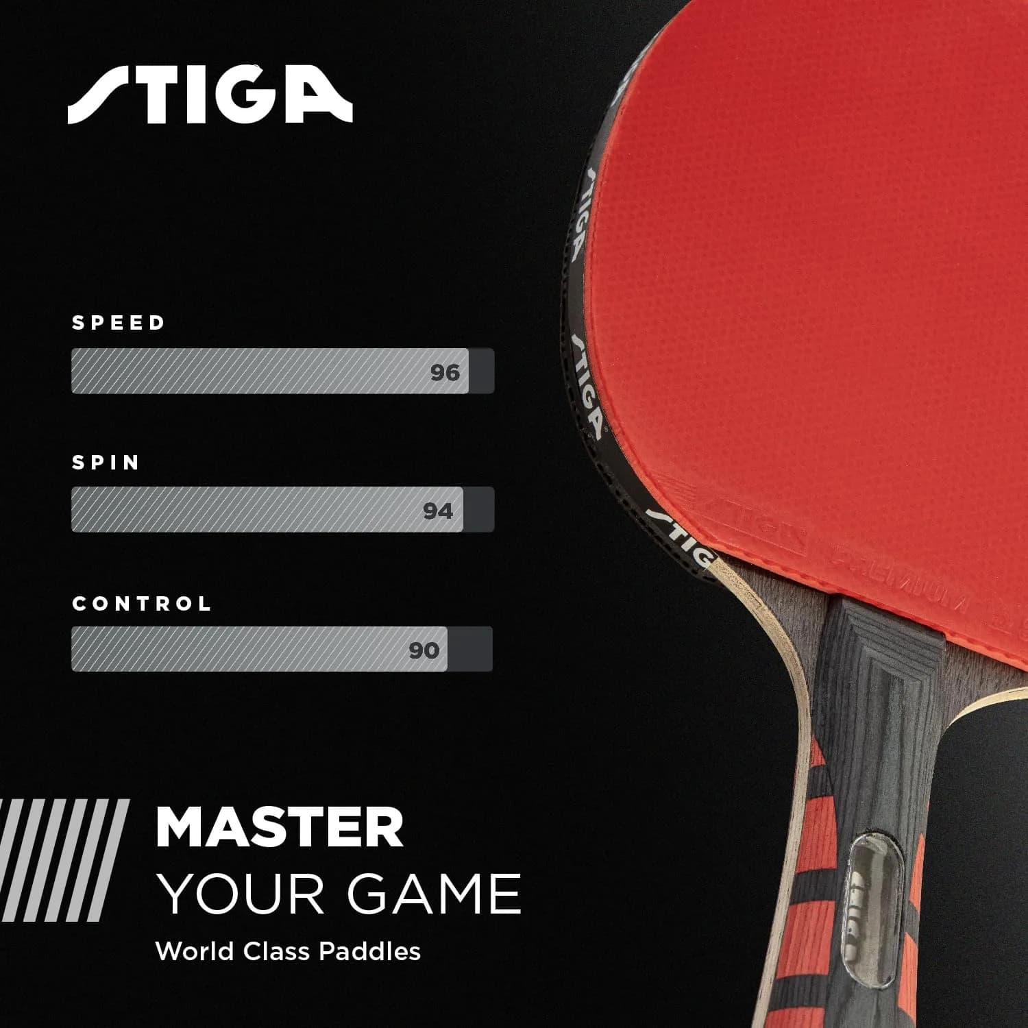 STIGA Evolution Performance Ping Pong Paddle - 6-ply Light Blade - 2mm Tournament-Approved Premium Sponge - Flared Handle for Next-Gen Grip & Control - Performance Table Tennis Racket - view 5