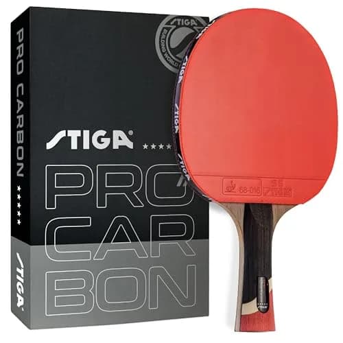 STIGA Pro Carbon Performance-Level Ping Pong Paddle with Carbon Fiber Blade & Extreme Spin | 159g (0.35lb) thumbnail 1