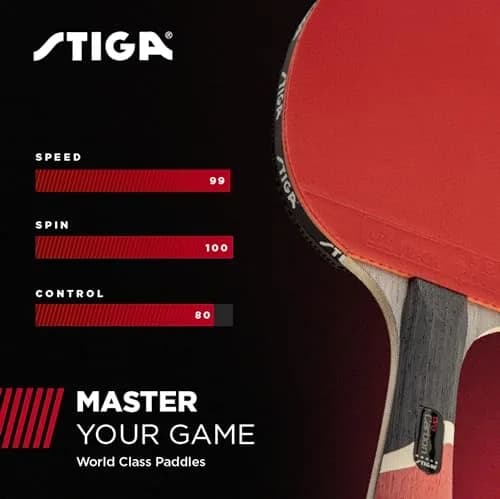 STIGA Pro Carbon Performance-Level Ping Pong Paddle with Carbon Fiber Blade & Extreme Spin | 159g (0.35lb) thumbnail 5