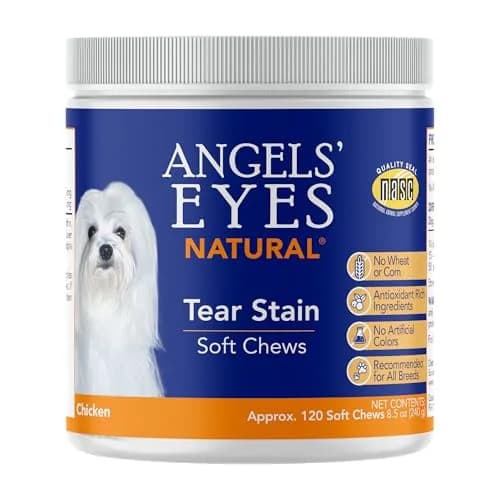 Angels' Eyes Natural Tear Stain Prevention Soft Chews for Dogs | Chicken Formula 120 Count | Daily Supplement to Reduce Eye Stains thumbnail 1