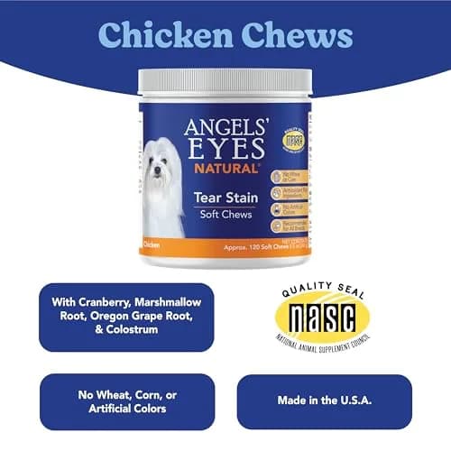 Angels' Eyes Natural Tear Stain Prevention Soft Chews for Dogs | Chicken Formula 120 Count | Daily Supplement to Reduce Eye Stains thumbnail 3