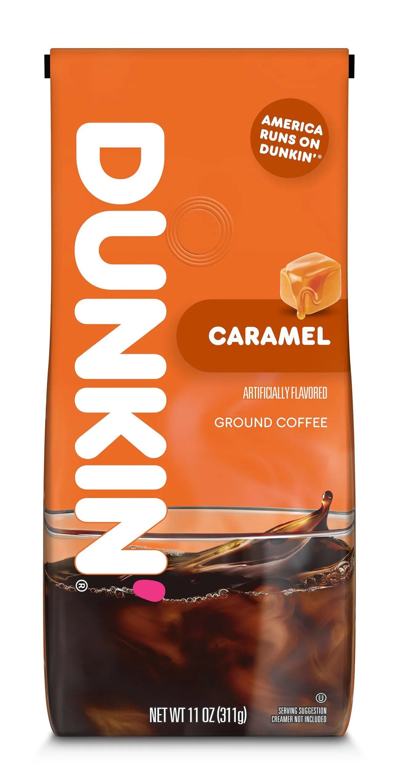 Dunkin' Caramel Flavored Medium Roast Ground Coffee 312 g (11 oz) | Bakery-Inspired Caramel Notes — Caramel