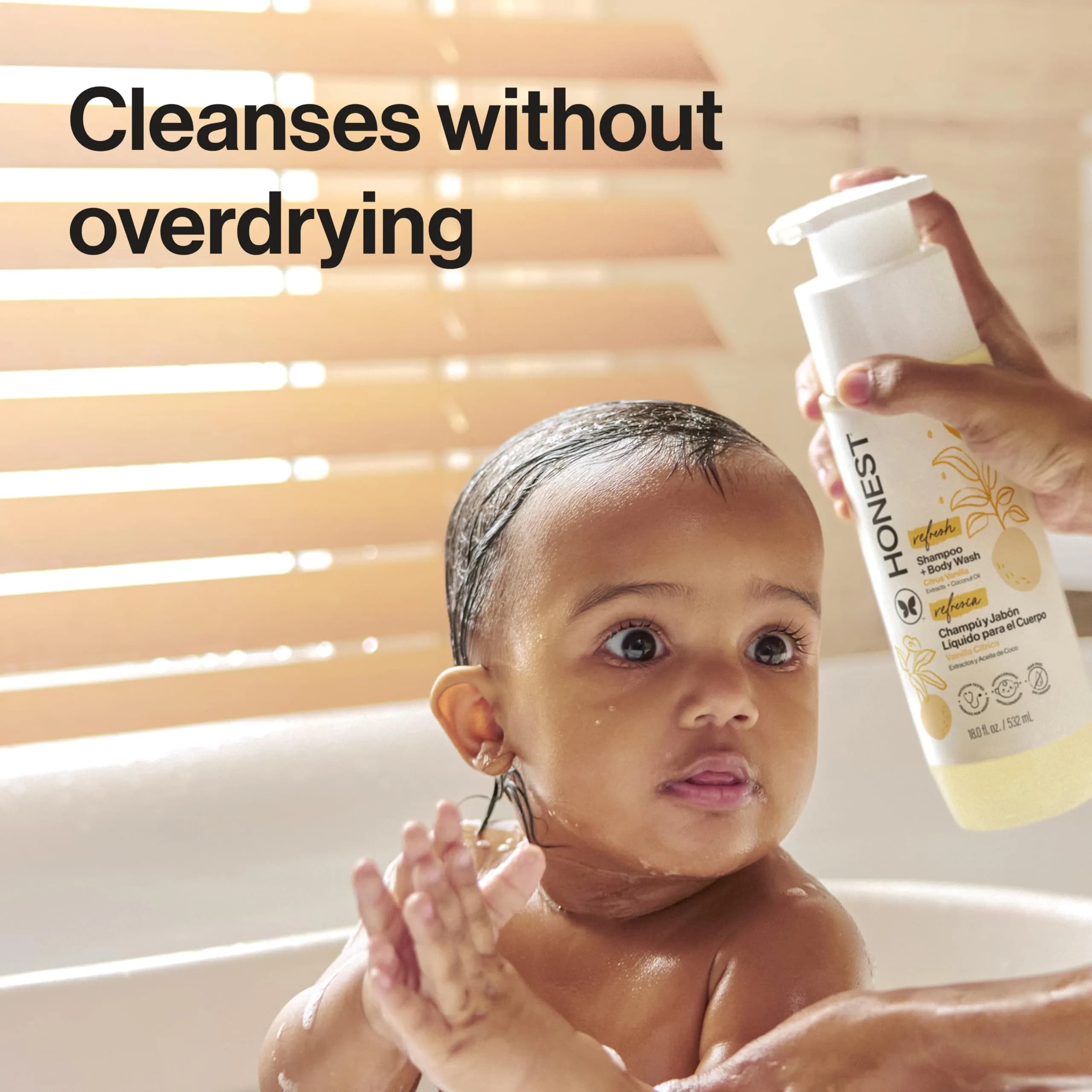 The Honest Company 2-in-1 Gentle Shampoo + Body Wash Citrus Vanilla Refresh, 10 fl oz (295 ml) | Hypoallergenic Baby Wash for Sensitive Skin - view 3