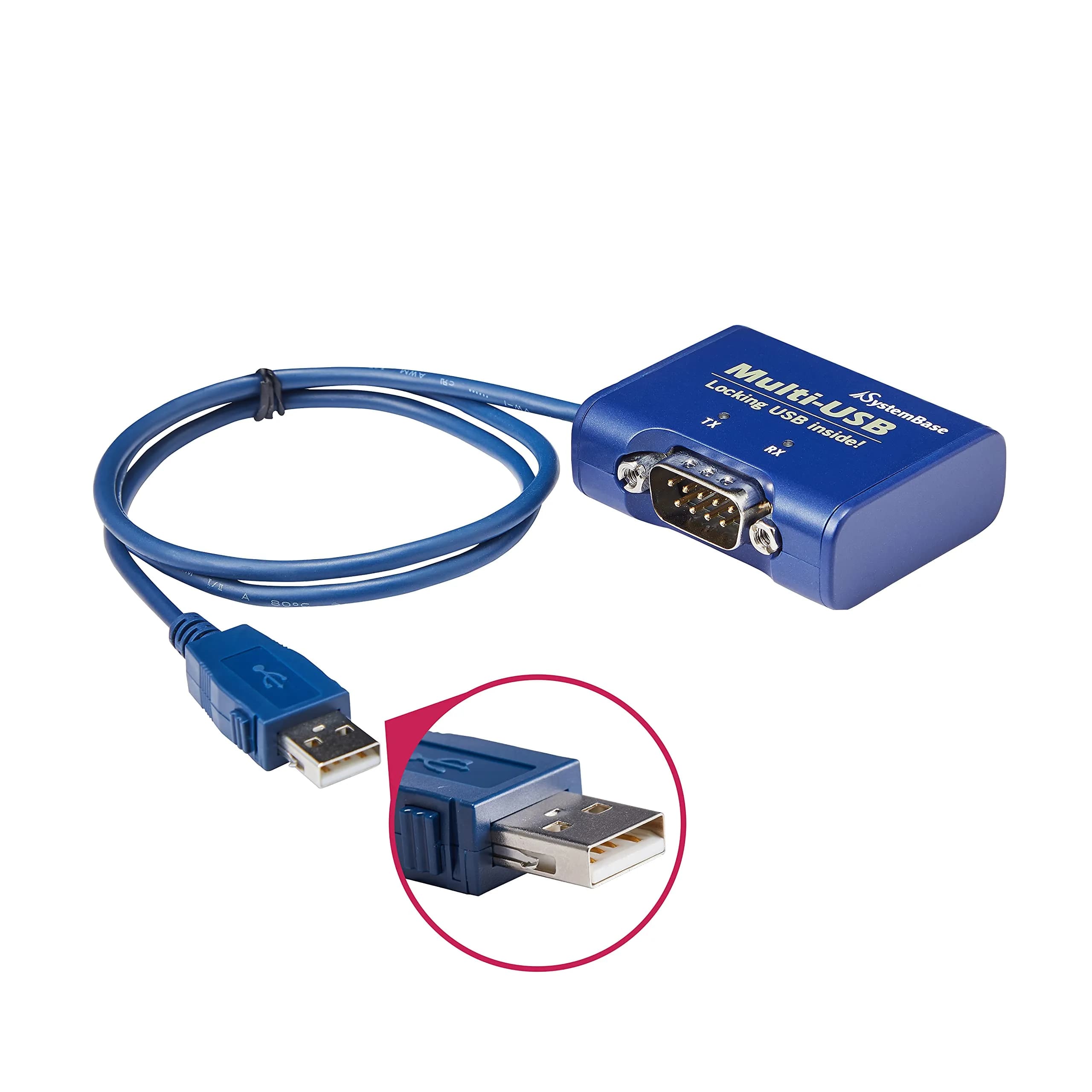 SystemBase USB to RS232 Converter Golden Tulip-1 RS232/USB | 921.6Kbps, Surge Protected, Windows/Linux Compatible — blue